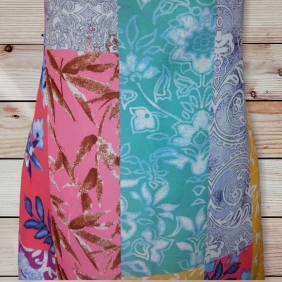 UMGEE | PATCHWORK PAISLEY COLORFUL BOHO BEACHY  OFF THE SHOULDER STRAPLESS DRESS - Picture 9 of 16